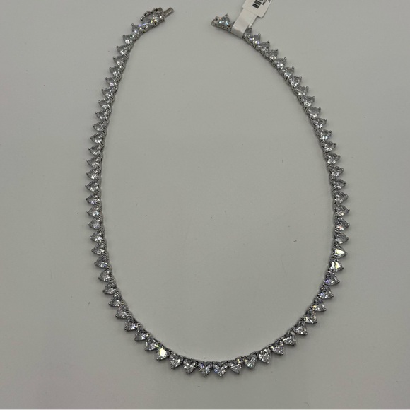 14kt 51ct Heart Tennis Necklace - Picture 14 of 15